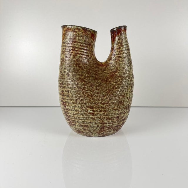 1970s Double Vase in Speckled Stoneware, 1960s For Sale - Image 5 of 9