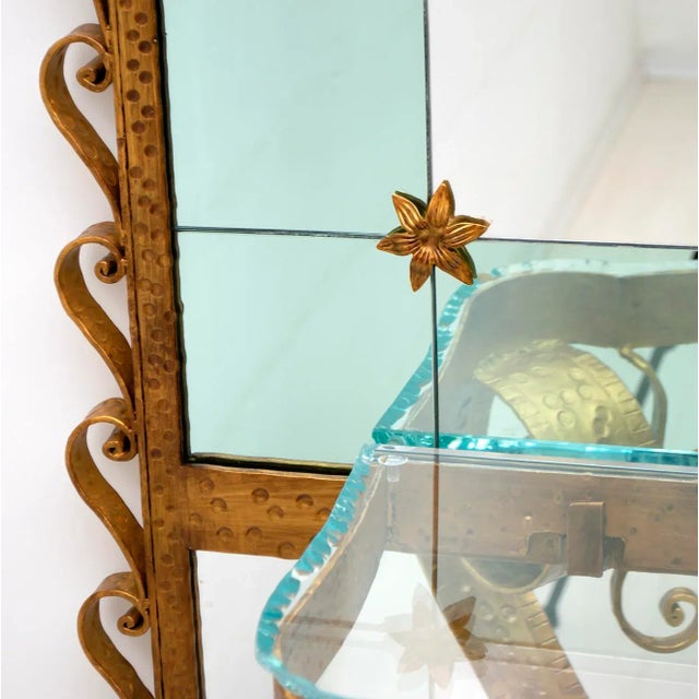 Italian Mirrored Glass and Wrought Iron Dressing Table by Pier Luigi Colli, 1950s For Sale - Image 9 of 17