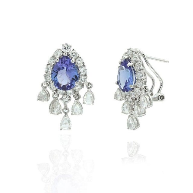 This is part of Chairish’s Fine Jewelry assortment. Blue Sapphire Cocktail Earrings to make a statement with your look....