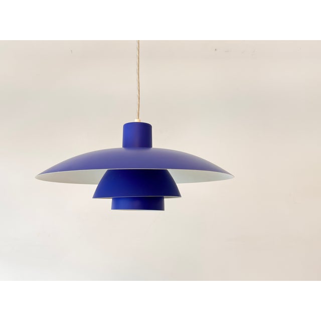 Blue PH 4/3 Pendant Lamp by Poul Henningsen for Louis Poulsen, Denmark, 1970s For Sale - Image 6 of 18