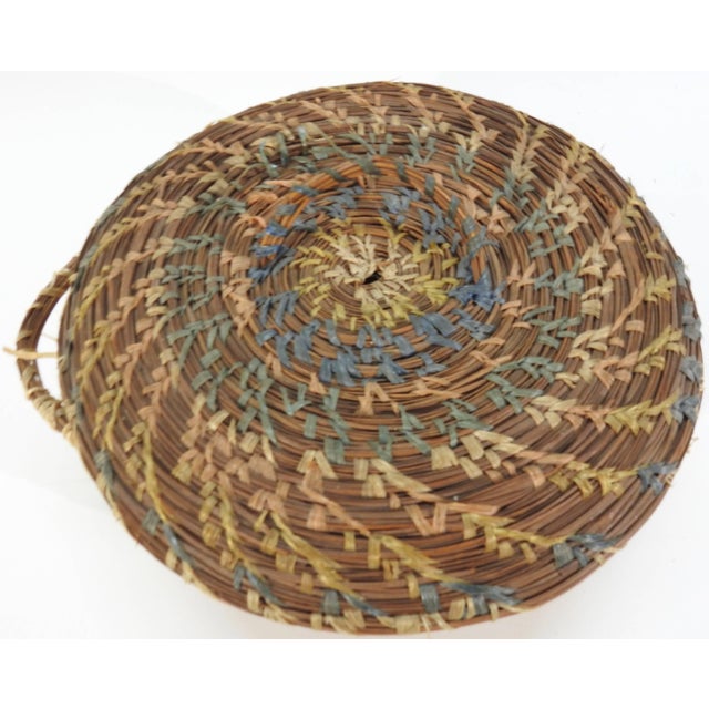 Vintage Chinese Round Pine Needle Basket For Sale In Nashville - Image 6 of 9