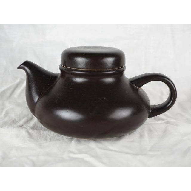 Ceramic 1970s Italian Franco Pozzi Gresline Black Teapot For Sale - Image 7 of 11