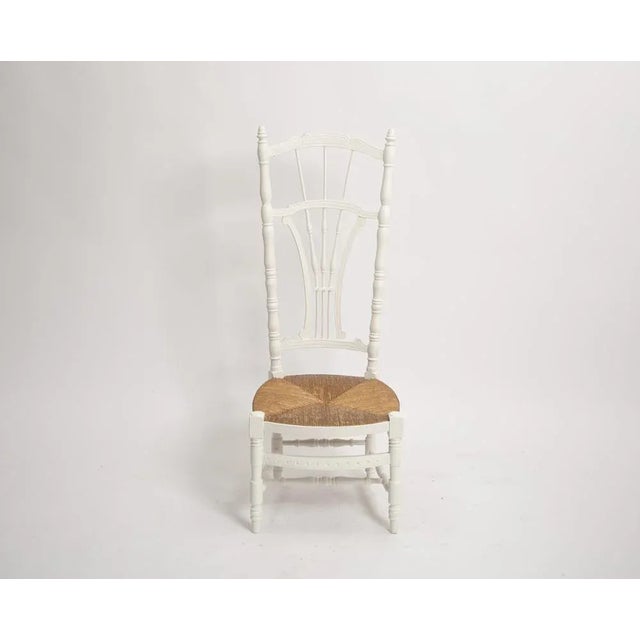 Wood Napoleon III White Straw Nanny Chair For Sale - Image 7 of 7