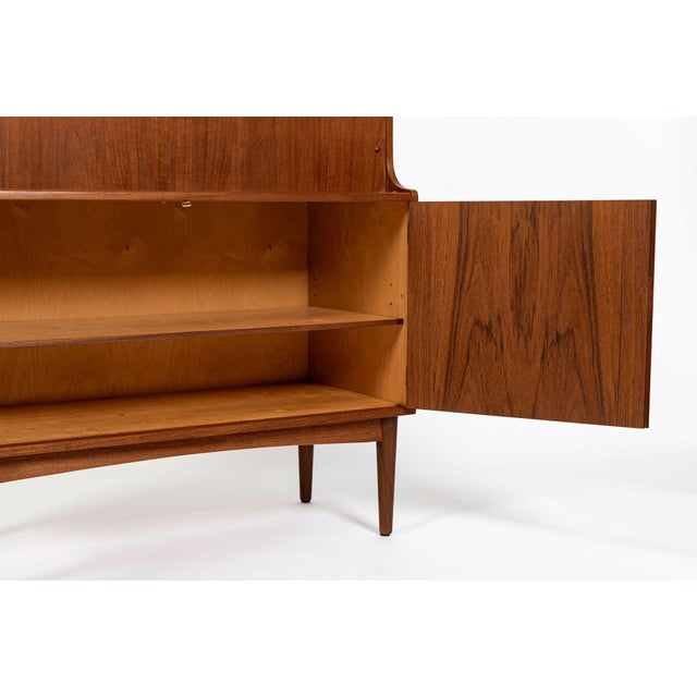 Mid-Century Danish Modern Teak Secretary Desk Cabinet 1960s For Sale - Image 14 of 16