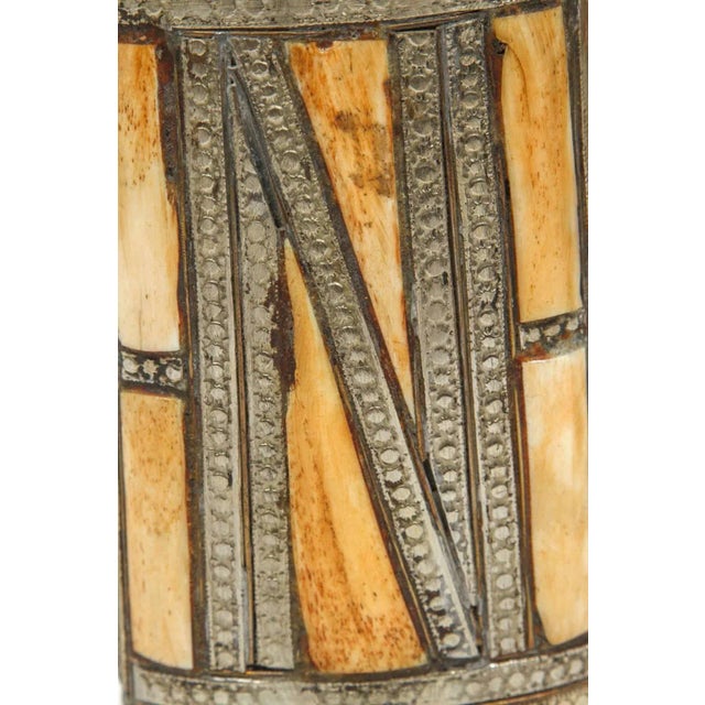 Brass Moroccan Brass Berber Tribal Decorative Flask For Sale - Image 8 of 13