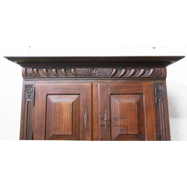 Spanish Gothic Revival Oak 2-Piece Buffet Cabinet, Late 19th Century For Sale - Image 4 of 14