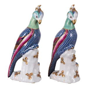 Sevres Style Porcelain Phoenix - a Pair