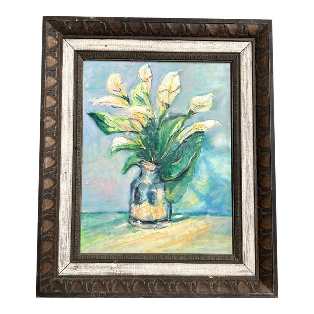 1970’s Original Impressionist Floral Bouquet Still Life Painting For Sale