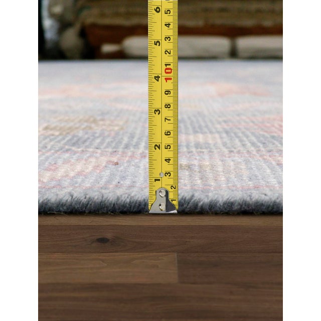 Oushak Wool L. Blue Area Rug- 6' 0'' X 9' 0'' For Sale In New York - Image 6 of 7