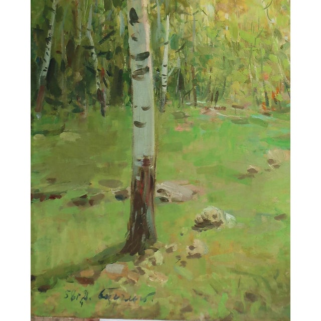 Impressionism Forest Oil Painting, 1958 For Sale - Image 4 of 6