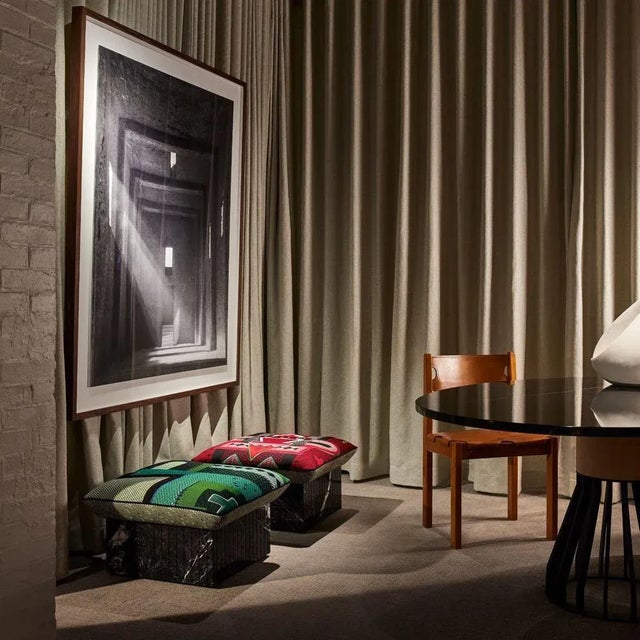 Hopi Ottoman with Green Pattern by Marta Bakowski For Sale - Image 6 of 13