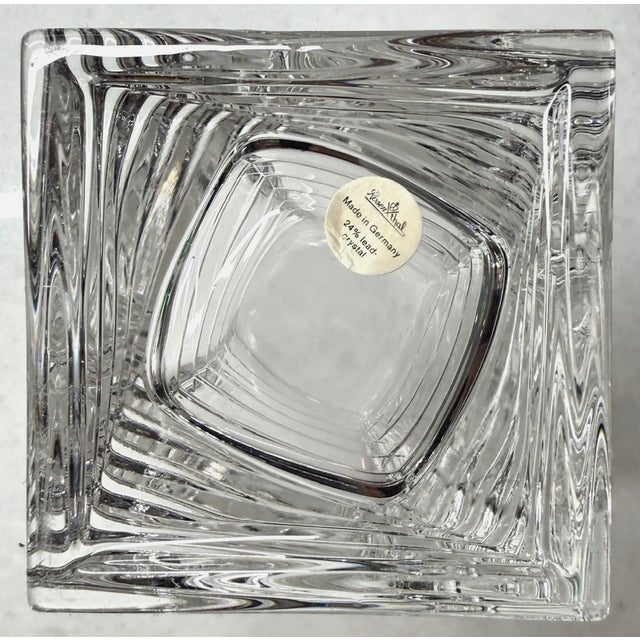 Transparent Circa 1985 Christa Hausler-Goltz Rosenthal Germany Colorless Crystal Turnus Vase For Sale - Image 8 of 9