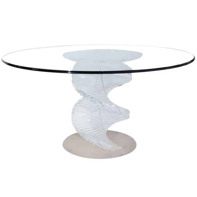 Spiraling Lucite Center Table For Sale