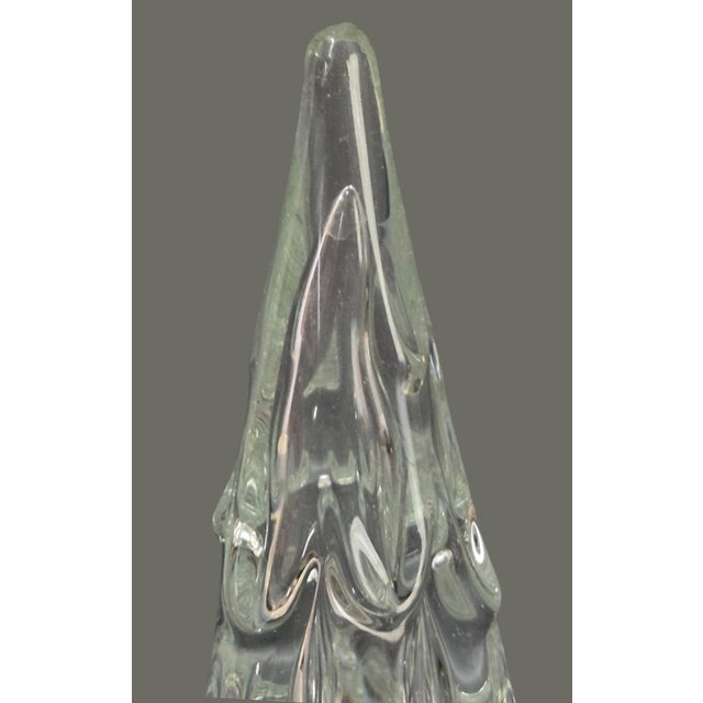 Late 20th Century Hand Blown Italy Art Glass Clear Christmas Tree 12'' High For Sale - Image 5 of 10