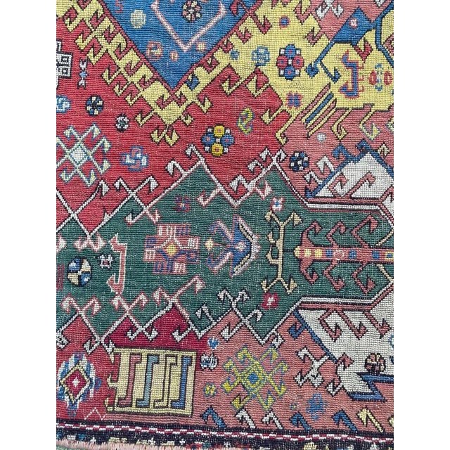 Blue Antique Caucasian Needlepoint Embroidered Rug For Sale - Image 8 of 18