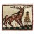 Vintage Zabihi Collection Deer Turkish Mini Rug - 1'4" x 1'8" For Sale