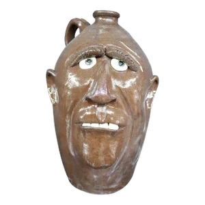 Whimsical Terra-Cotta Face Jug