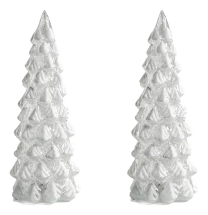 Mireille 2-Piece Set LED Snow Tabletop Trees, Medium
