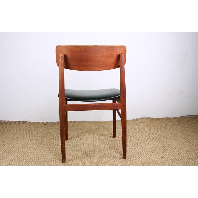 Danish Chairs in Teak, Black Skai and Brass by Sven Chrobat for Sax, 1960, Set of 4 For Sale - Image 15 of 18