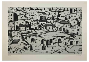 Enotrio Pugliese, Landscape, 1960s-1970s, Etching