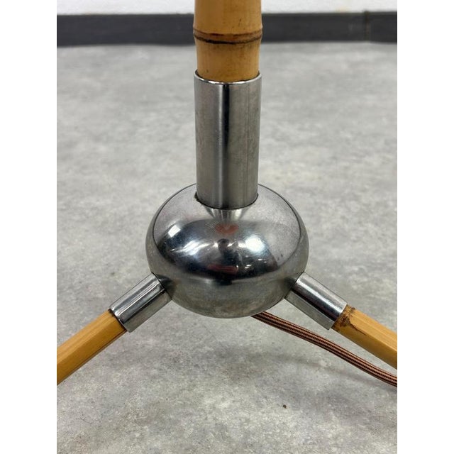 Art Deco Bamboo Floor Lamp in the style of Josef Frank, 1940s For Sale - Image 9 of 11