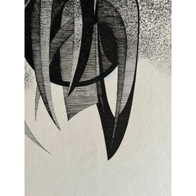 Eugène Eechaut, Surrealist Composition. 1971, Ink on Paper For Sale - Image 4 of 8