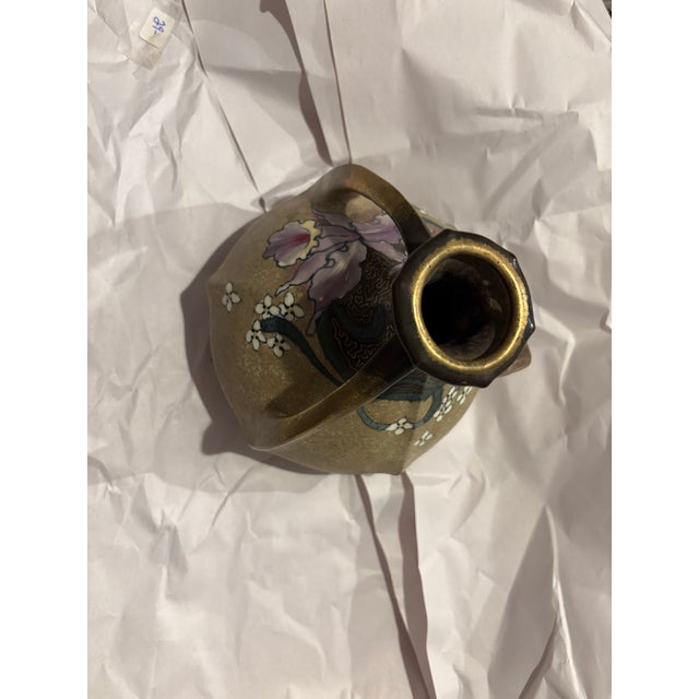 Ceramic Antique Hand Painted Ceramic Vase by Teplitz For Sale - Image 7 of 12