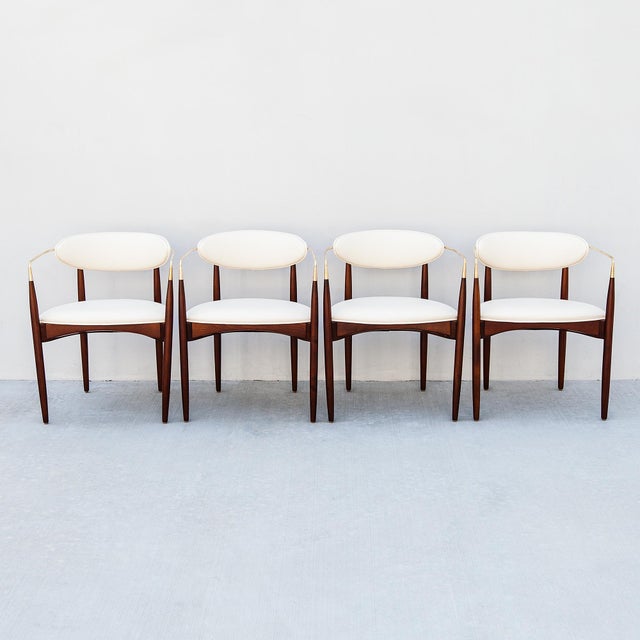 Restored “Viscount” Chairs by Dan Johnson for Selig, Denmark 1950s - Set of 4 For Sale - Image 12 of 18