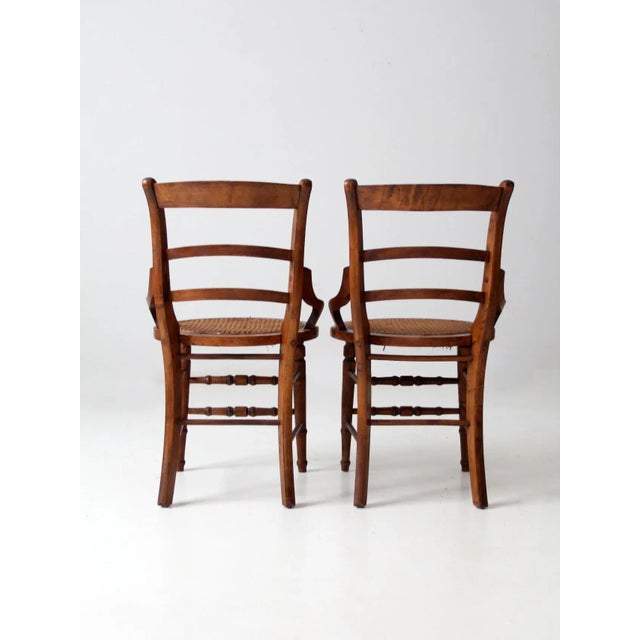 Victorian Antique Victorian Cane Seat Chairs Pair For Sale - Image 3 of 13