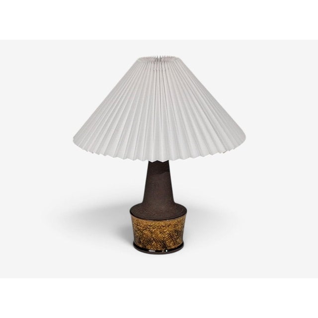 1960s Nils Kähler, Table Lamp, Brown Glazed Stoneware For Sale - Image 4 of 10