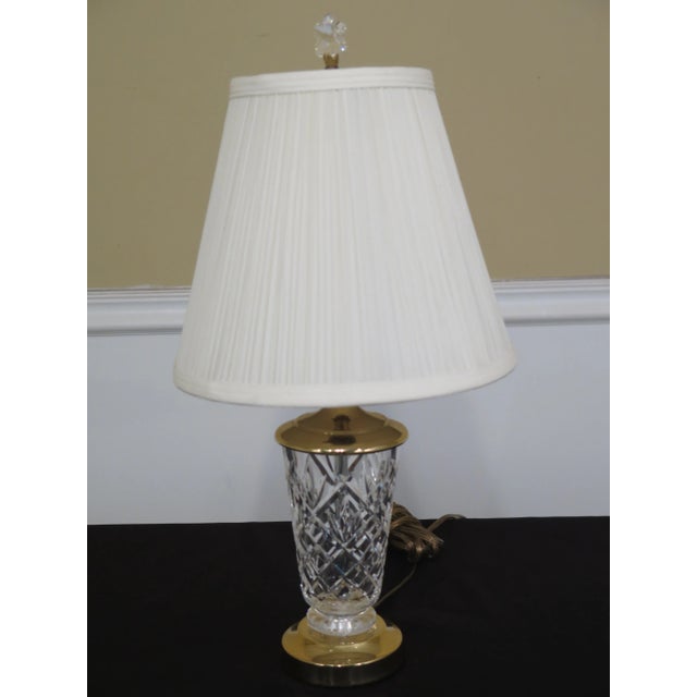 Brass 1990s Traditional Waterford Crystal Table Lamp With Shade For Sale - Image 8 of 8