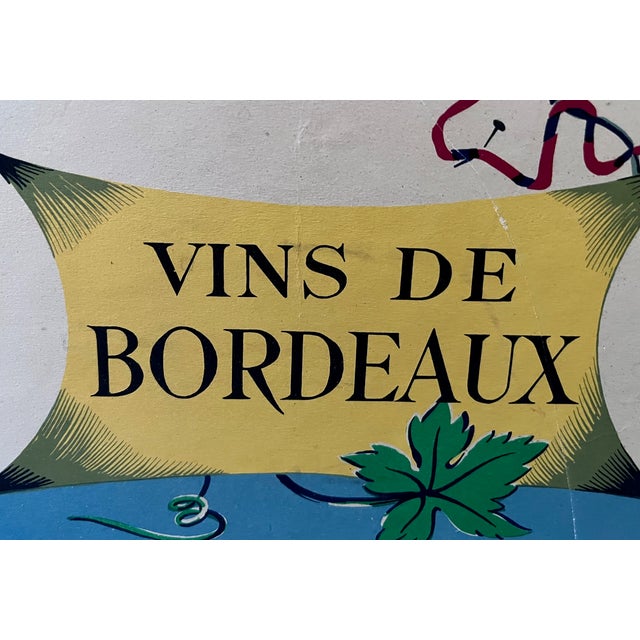 1950s Vineyards of Bordeaux France 1954 Tourism Wine Print For Sale - Image 5 of 7