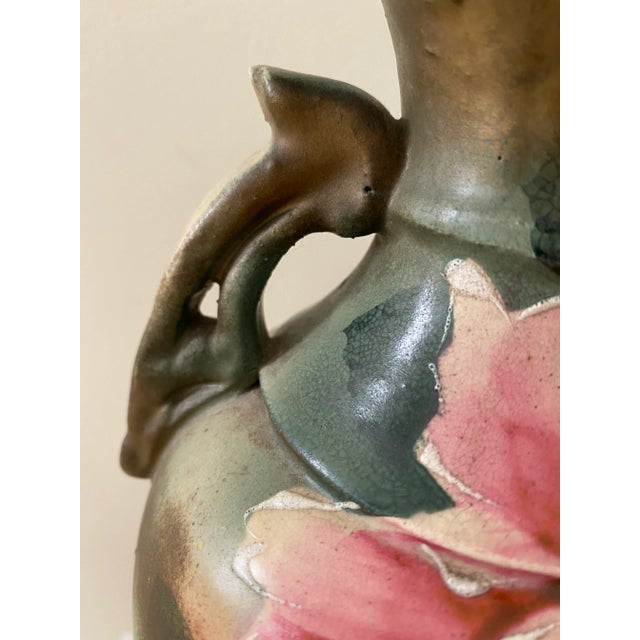 Early 20th Century Asian Morimura Nippon Double Handle Hand Painted Vintage Vases For Sale - Image 5 of 10