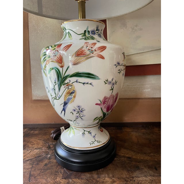 Green Wildflower and Lily Lamp Attributed to Scully and Scully For Sale - Image 8 of 12