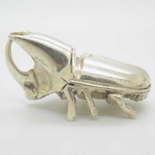 1940s Vintage Italian Silver 800 Hercules Beetle Figurine, Milan, 1940s For Sale - Image 5 of 15
