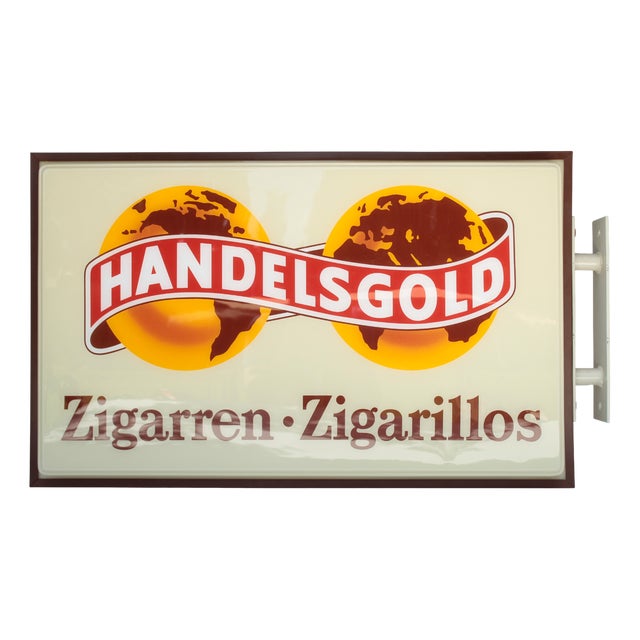 Handelsgold Cigars Display Neon Sign, 1970s For Sale