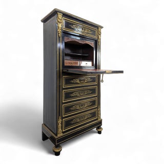Napoleon III Lady's Writing Desk in Blackened Lacquered Wood For Sale