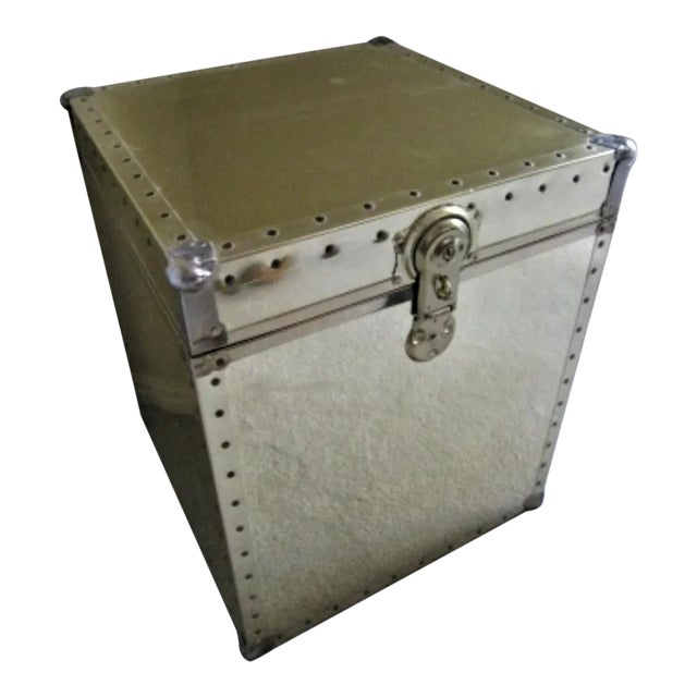 Vintage Nautical Brass Trunk Studded Brass Hope Chest For Sale