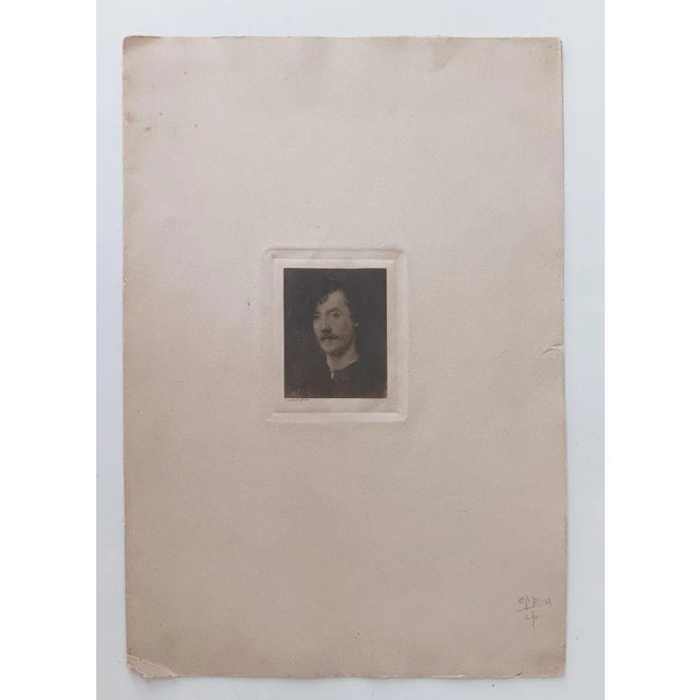 English Tiny Antique Photogravure Portrait For Sale - Image 3 of 4