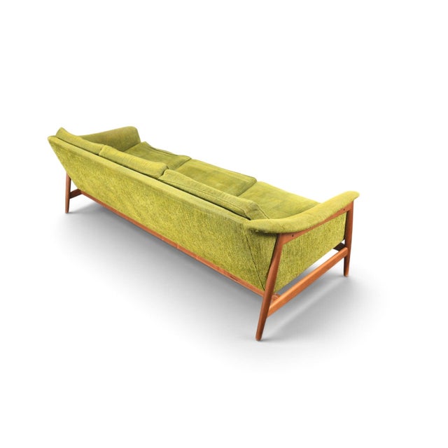 Brown Mid 20th Century Folke Ohlsson Walnut Framed Three Seat Sofa For Sale - Image 8 of 11