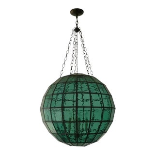 Seaside Pendant in Green Glass by Clate Grunden 36" For Sale