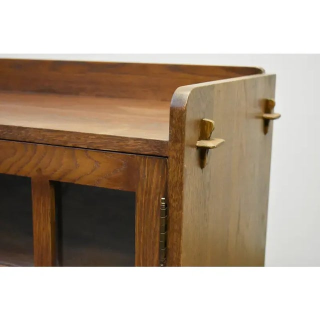 Crafters and Weavers Mission Oak 3 Door Console in Walnut For Sale - Image 4 of 6