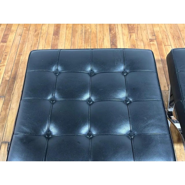 Black Authentic and Labeled Mies Van Der Rohe Barcelona Chairs With Ottomans for Knoll, 1960s - 2 Sets For Sale - Image 8 of 12