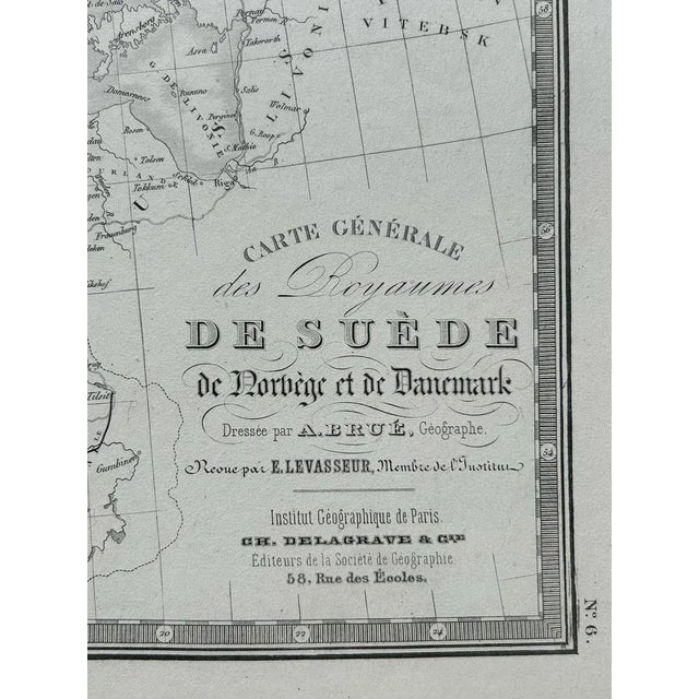 Late 19th Century Scandinavia Antique Atlas Map by A. Levasseur, 1875 For Sale - Image 5 of 10