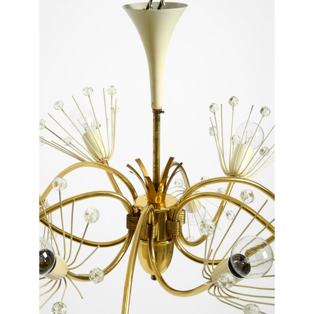 Mid-Century Modern Glass and Brass Chandelier by Rupert Nikoll, 1950s For Sale - Image 13 of 18