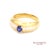 Mid 20th Century 18k (750) Yellow Gold Natural Blue Sapphire and Natural Diamond Ring, Size 6.5 For Sale In New York - Image 6 of 10