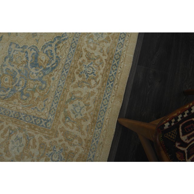 1970s Vintage Persian Handmade Wool Cotton Orange Area Rug For Sale - Image 9 of 11