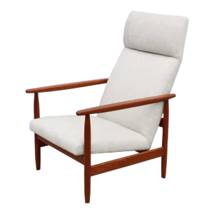 1960's Ejvind A. Johansson Danish Teak High Back Armchair