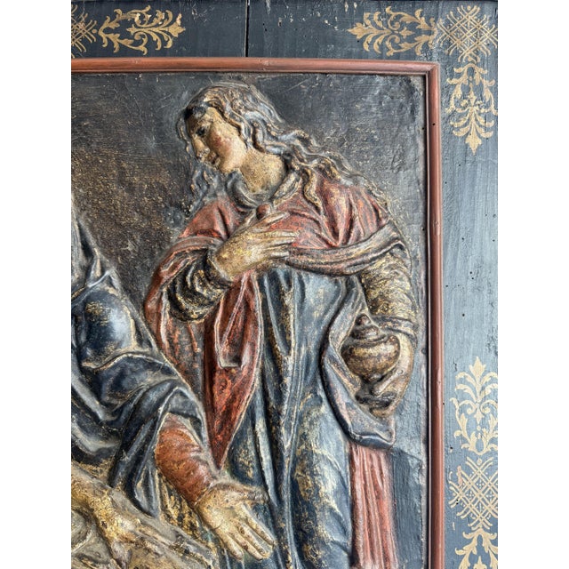 Polychrome Papier-Mâché Depicting the Deposition of Christ with Wood, 1600s For Sale - Image 14 of 18