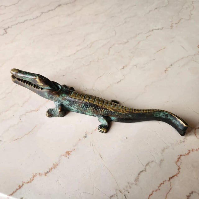 1950s 1950s European Bronze Crocodile Nutcracker Walter Bosse Style Auböck For Sale - Image 5 of 9